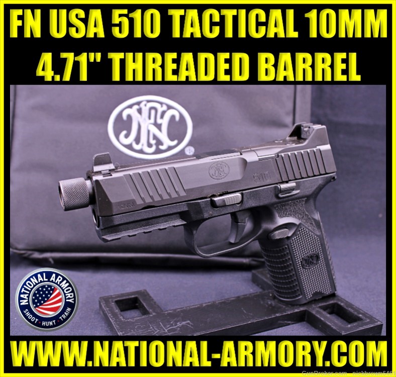 FN 510 TACTICAL MRD OPTIC CUT 10MM 4.71" THREADED BBL SOFT CASE & 2 MAGS-img-0