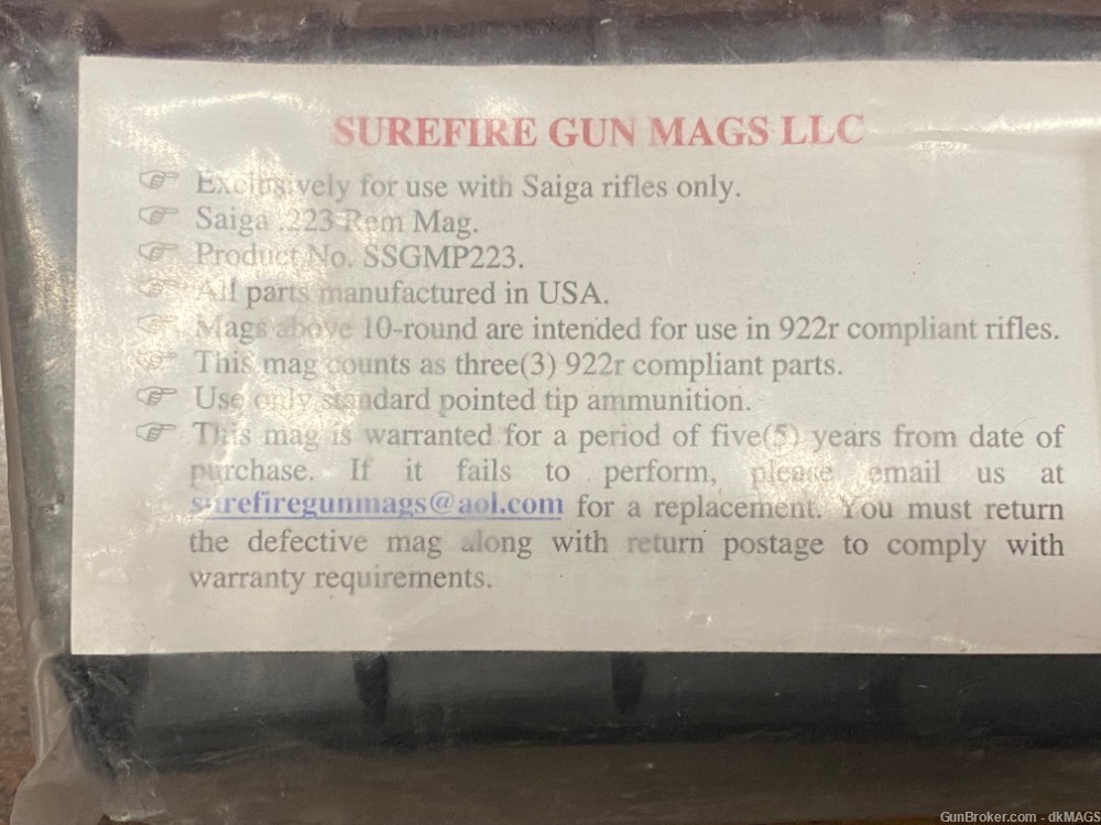 4 SGMT Saiga .223 20rd AK47 Magazines Made In USA With Mag Clamp-img-2