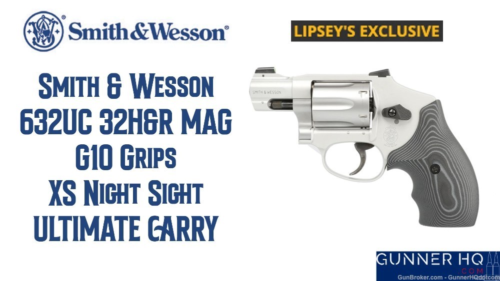 Smith & Wesson 632UC 32 H&R Mag Ultimate Carry XS Sight Lipseys Exclusive-img-0