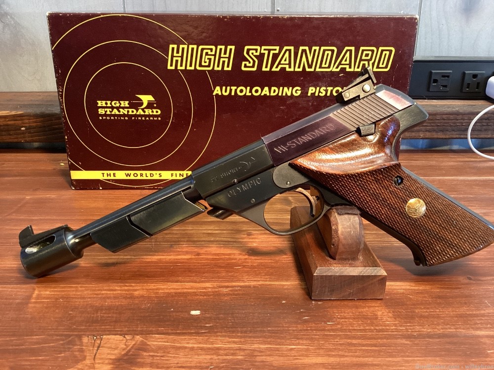 Hi Standard Model 104 Olympic .22 Short 6.75” Non-Matching Box Bright Bore-img-1