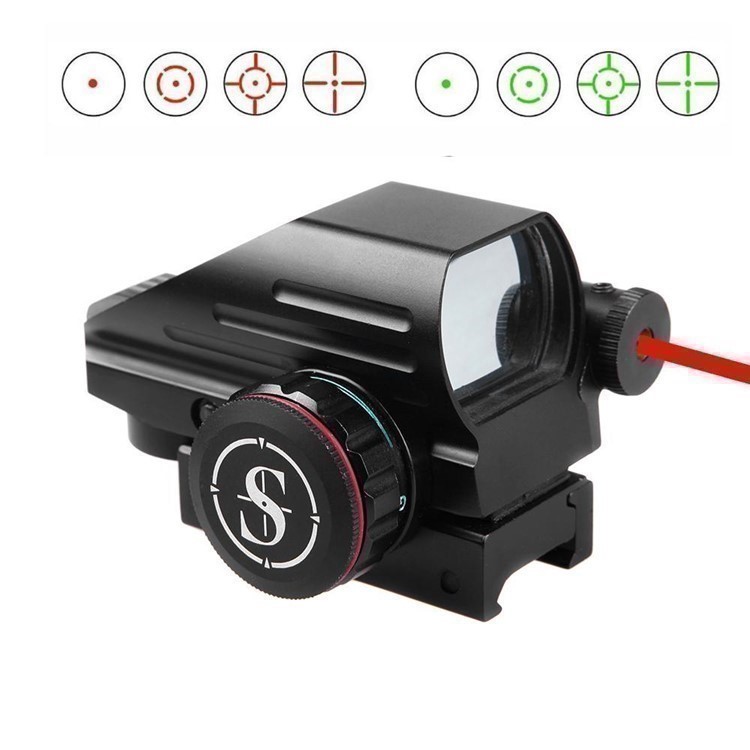 Sniper Holographic Red & Green Dot Laser Sight 4 Reticles with red laser-img-0