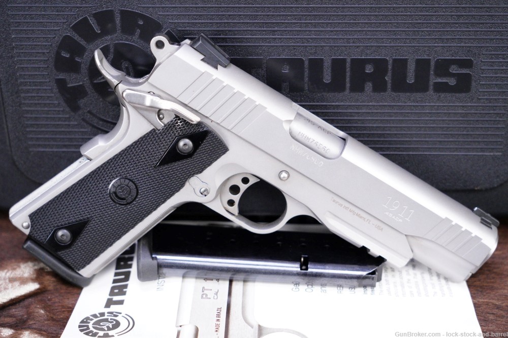 Taurus Model PT-1911 Stainless .45 ACP 5” Semi Auto Pistol, NO CA-img-2