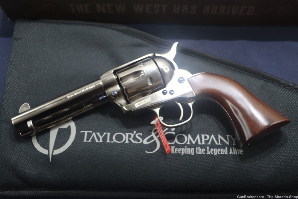 Taylors & Co GUNFIGHTER Revolver 45 COLT Nickel 4.75" 1860 Army Grip 45LC-img-29