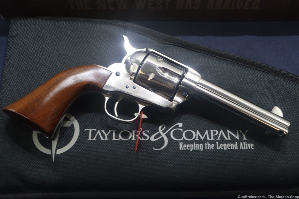 Taylors & Co GUNFIGHTER Revolver 45 COLT Nickel 4.75" 1860 Army Grip 45LC-img-30