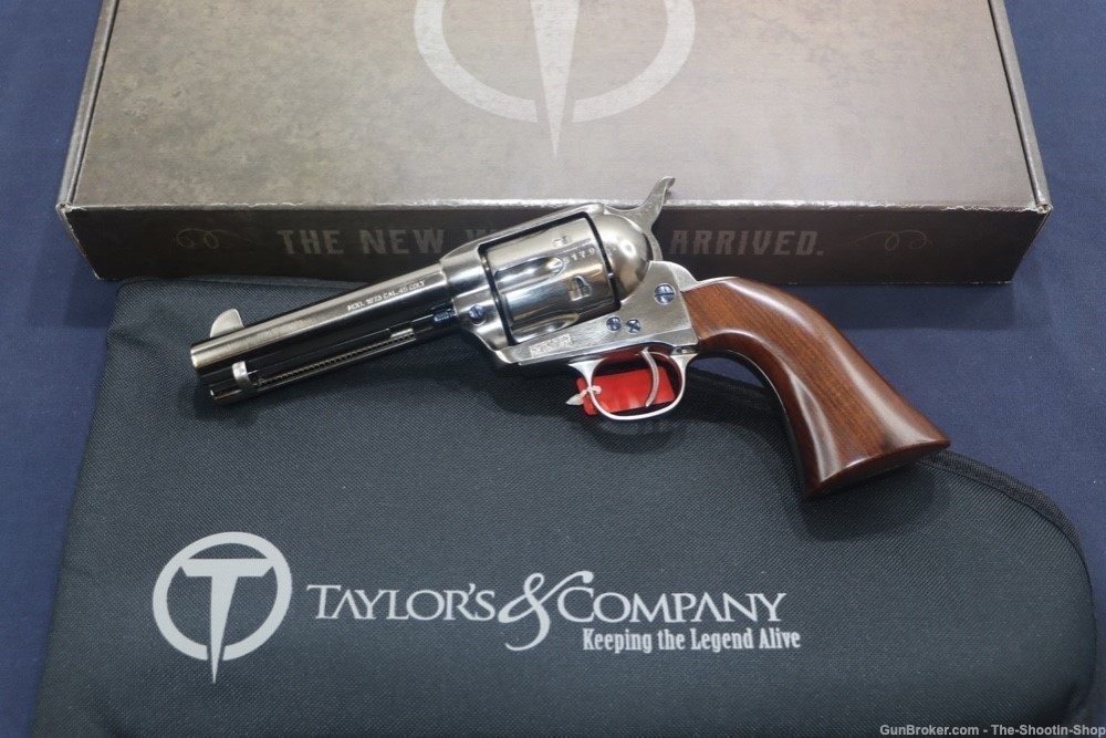 Taylors & Co GUNFIGHTER Revolver 45 COLT Nickel 4.75" 1860 Army Grip 45LC-img-0