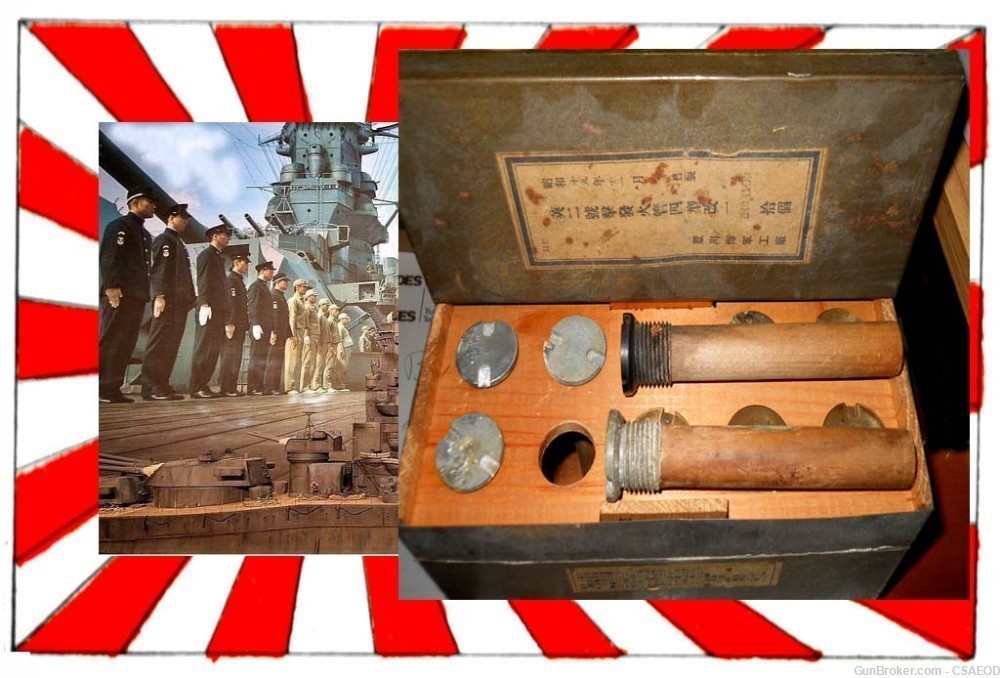 JAPANESE HEAVY ARTILLERY PRIMER BOX  WW2 GUNS AMMO SHELL UNIQUE-TECH-INTEL -img-0