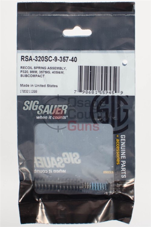 Sig Sauer P320 Subcompact Recoil Spring - 9mm/.40/.357 - Brand New-img-0