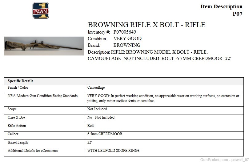 Browning X-Bolt 6.5 Creedmoor Hells Canyon with Leupold Rings-img-1