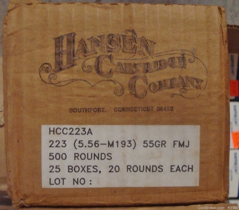 500 IMI Hansen .223 FMJ 55 gr brass M193 Ammunition HCC223A-img-4