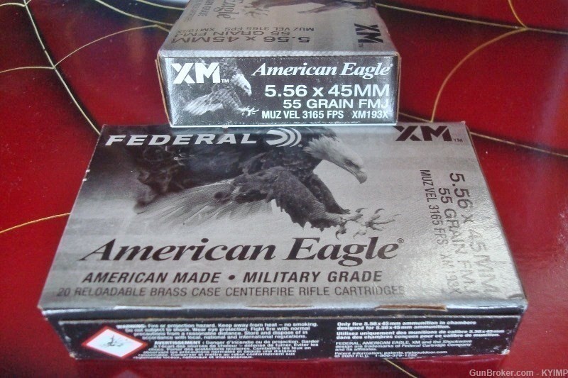 1000 FEDERAL 5.56 FMJ 55 grain brass XM193X Factory New Ammunition-img-3