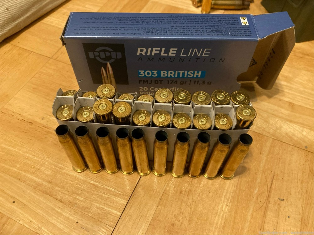 30x PPU Once Fired 303 British brass for reloading-img-0