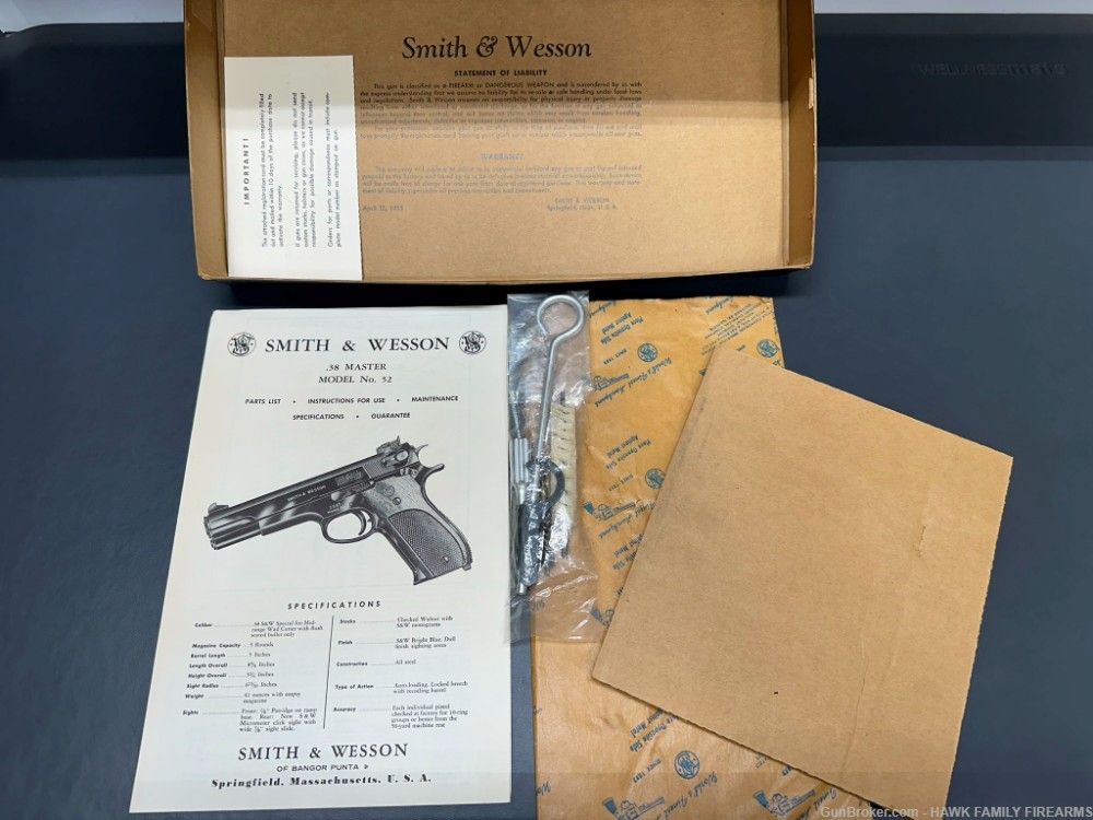 SMITH & WESSON 52-1 .38 SPL MID RANGE*WADCUTTER* UNFIRED-COLLECTOR*-img-17