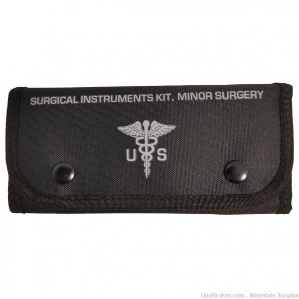 Military Style Surgical Set, Stainless, Black or OD Canvas Case, Free S&H -img-1
