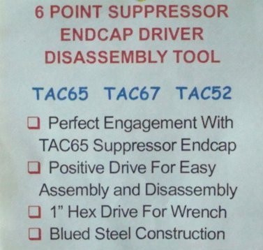 6 Point Suppressor Endcap Driver Disassembly Tool, TAC65, TAC67, TAC52-img-1