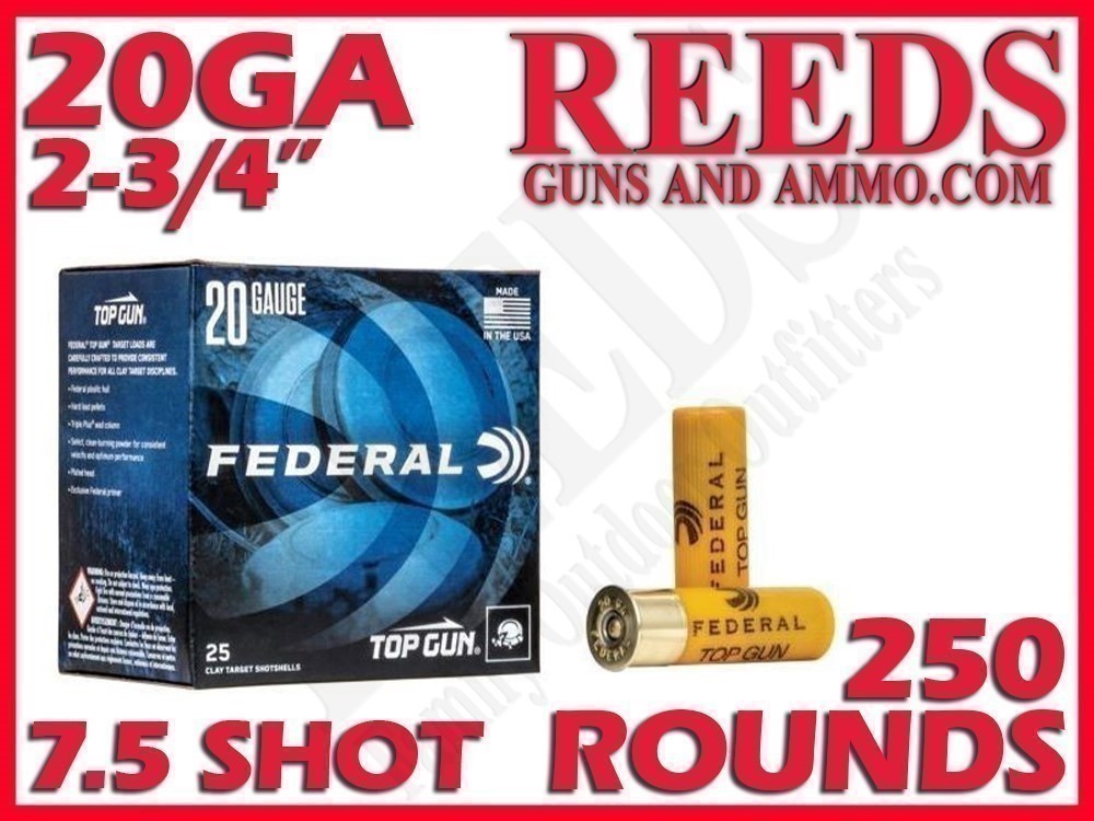 Federal Top Gun Target 20 Ga 7/8oz 7.5 Shot 2-3/4in TG2075-img-0