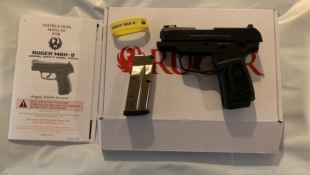 RUGER MAX-9 9MM LUGER PISTOL 3 3/16 BARREL WITH TWO 10 ROUND MAGAZINES-img-0