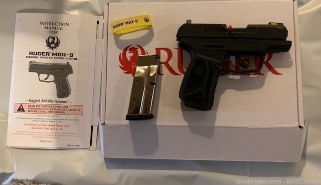 RUGER MAX-9 9MM LUGER PISTOL 3 3/16 BARREL WITH TWO 10 ROUND MAGAZINES-img-1