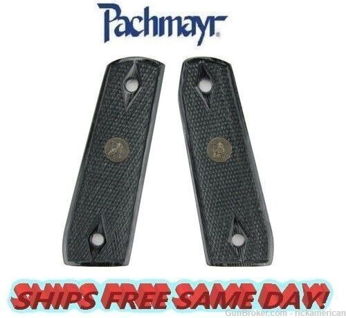 Pachmayr Wood Laminate Checkered Charcoal Grips for Ruger 22/45 NEW! #63241-img-0
