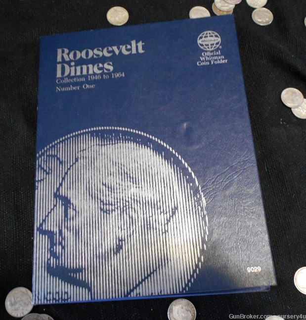 Whitman Roosevelt Dime Coin Folder, All 46 Dimes, 90% Silver - Read Ad-img-0