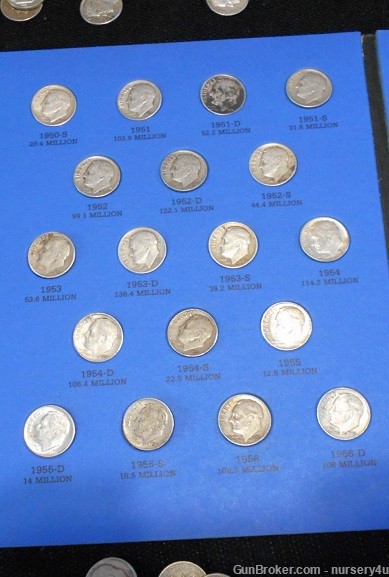 Whitman Roosevelt Dime Coin Folder, All 46 Dimes, 90% Silver - Read Ad-img-3