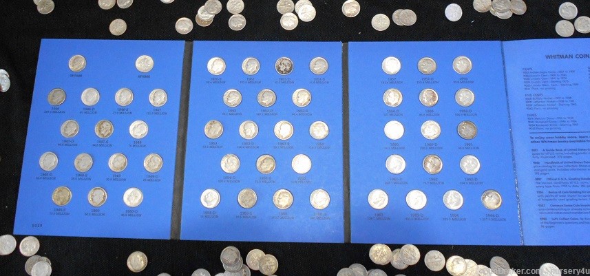 Whitman Roosevelt Dime Coin Folder, All 46 Dimes, 90% Silver - Read Ad-img-1