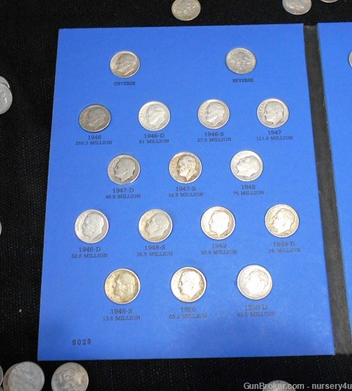Whitman Roosevelt Dime Coin Folder, All 46 Dimes, 90% Silver - Read Ad-img-4