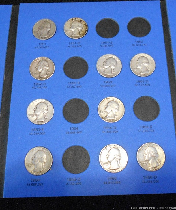 Whitman Washington Quarter Coin Folder, w/31 Coins, 90% Silver - Read Ad-img-3