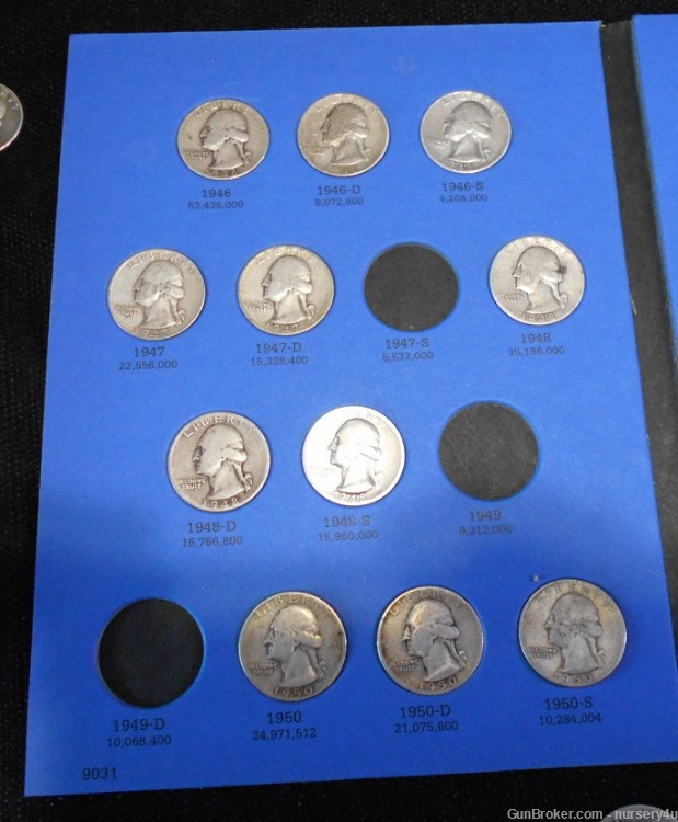 Whitman Washington Quarter Coin Folder, w/31 Coins, 90% Silver - Read Ad-img-2