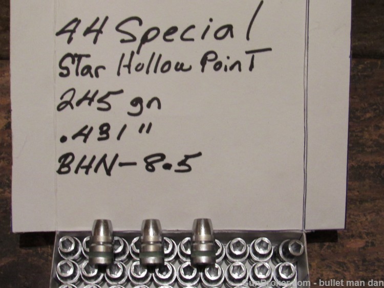 44 Special 245gn Star hollow point bullets .431" BHN 8.5-img-0