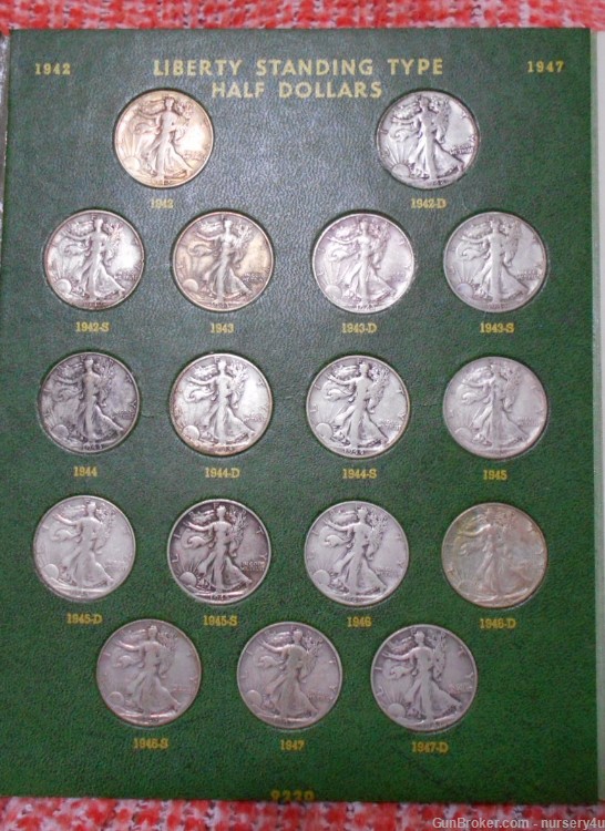 Whitman Walking Liberty Half Dollar Folder w/56 Coins, 90% Silver - Read Ad-img-4