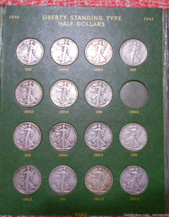 Whitman Walking Liberty Half Dollar Folder w/56 Coins, 90% Silver - Read Ad-img-3