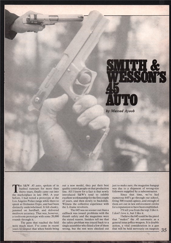 1987 SMITH & WESSON A5 Auto Pistol  5-pg Article-img-0