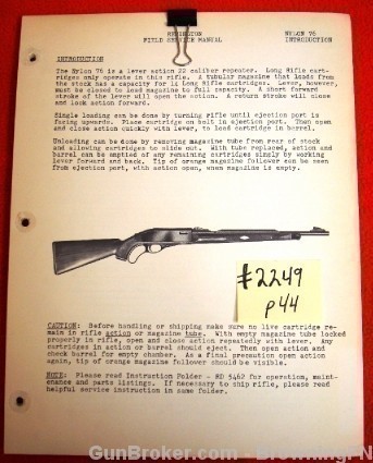 Orig Remington Field Service Owners Instruction Manual Model 76 Nylon-img-0