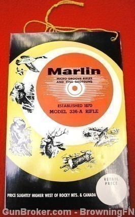 Marlin Model 336 A Owners Instruction Manual Hanging Tag 336-A-img-1