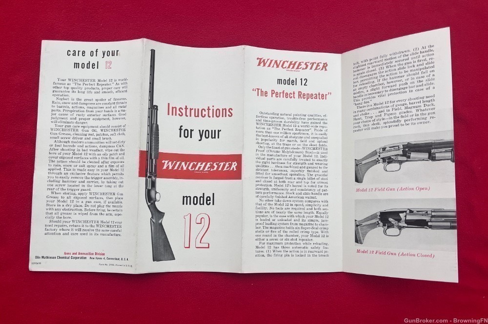 Original Winchester Model 12 Owners Instruction Manual -img-2