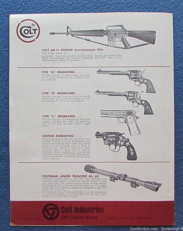 Vintage Early 1970s Colt All Models Catalog SAA Python 1911 AR-15 etc.-img-2
