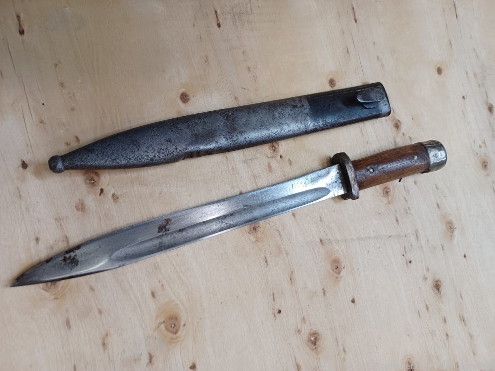 Matching numbers combat trench knife , field made from K98 bayonet -img-21