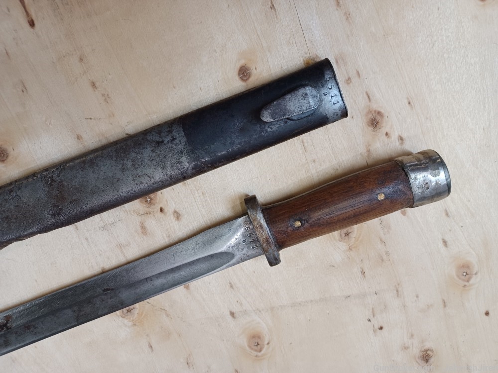 Matching numbers combat trench knife , field made from K98 bayonet -img-20