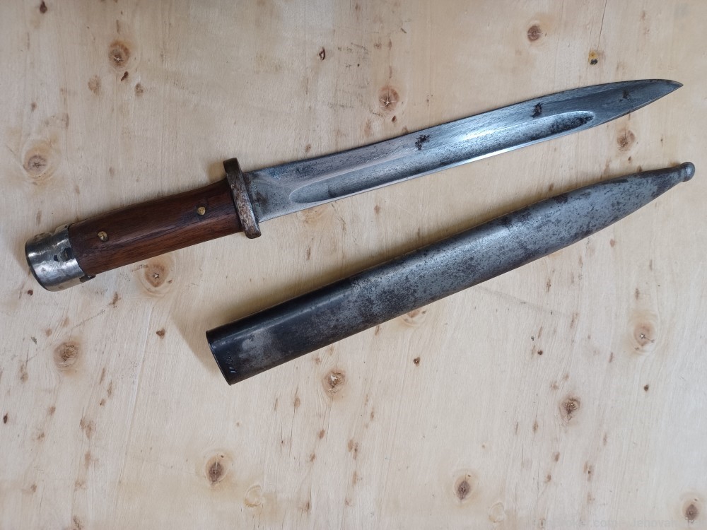 Matching numbers combat trench knife , field made from K98 bayonet -img-12