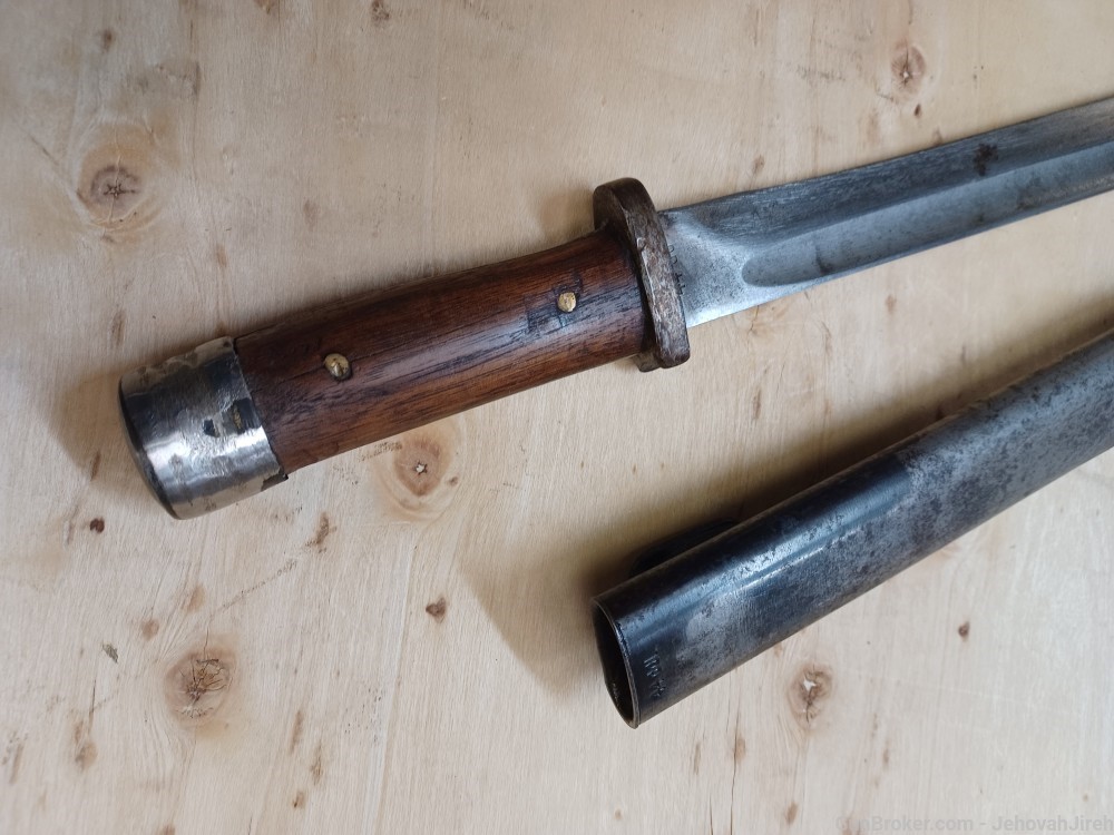 Matching numbers combat trench knife , field made from K98 bayonet -img-14