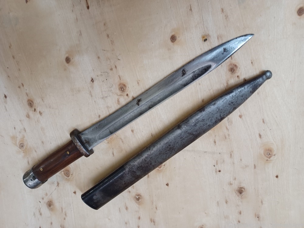 Matching numbers combat trench knife , field made from K98 bayonet -img-18