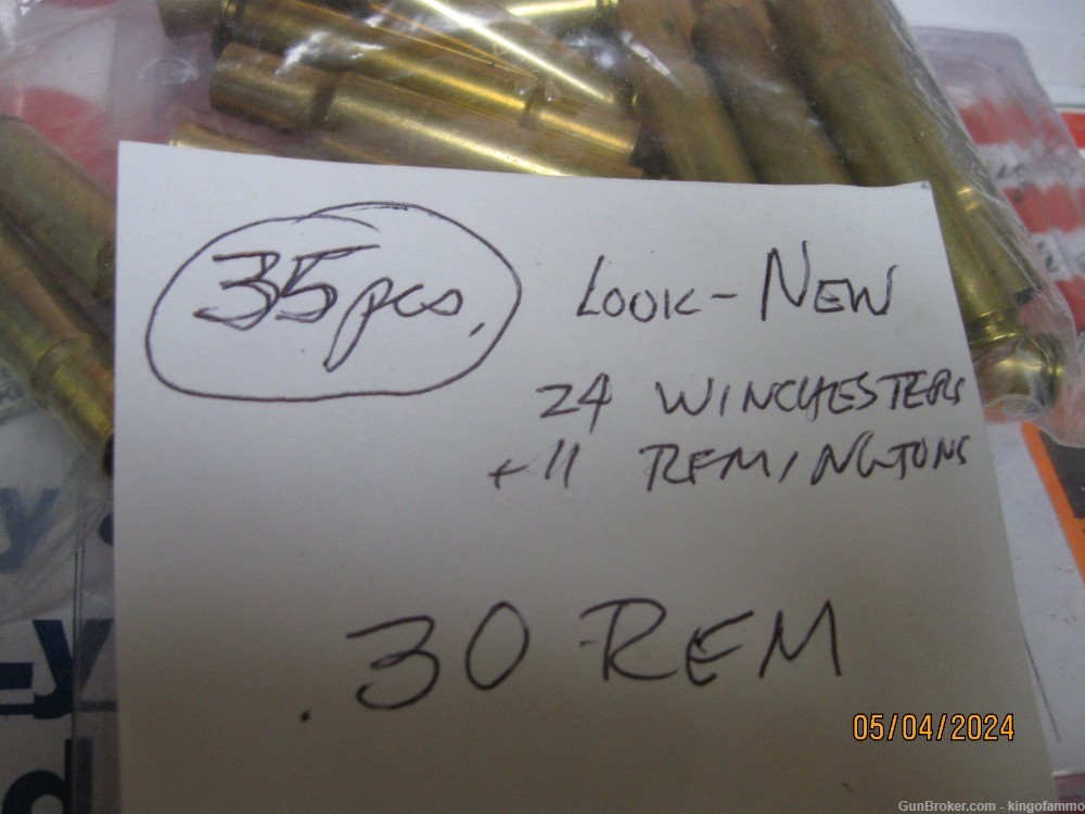 Rare Now 35 pcs 30  REMINGTON look-NEW Rifle Brass; more available too-img-1