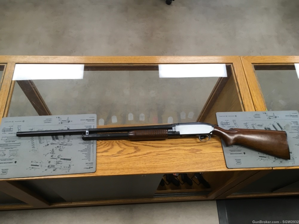 Winchester Model 12 shotgun 12 gauge modified bore no rib 40’s-img-0