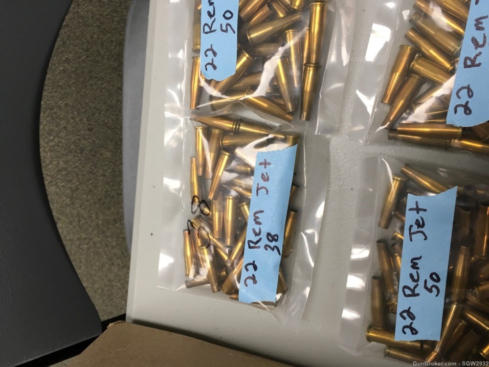 22 Rem Jet Ammunition brass cases bullets tips Remington Winchester Hornady-img-1