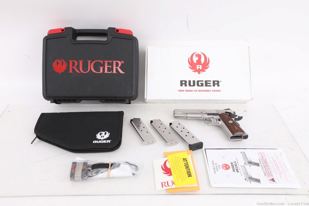 Ruger SR1911 45ACP 5" Government Stainless LIKE NEW IN BOX 3 Mags NR! -img-0