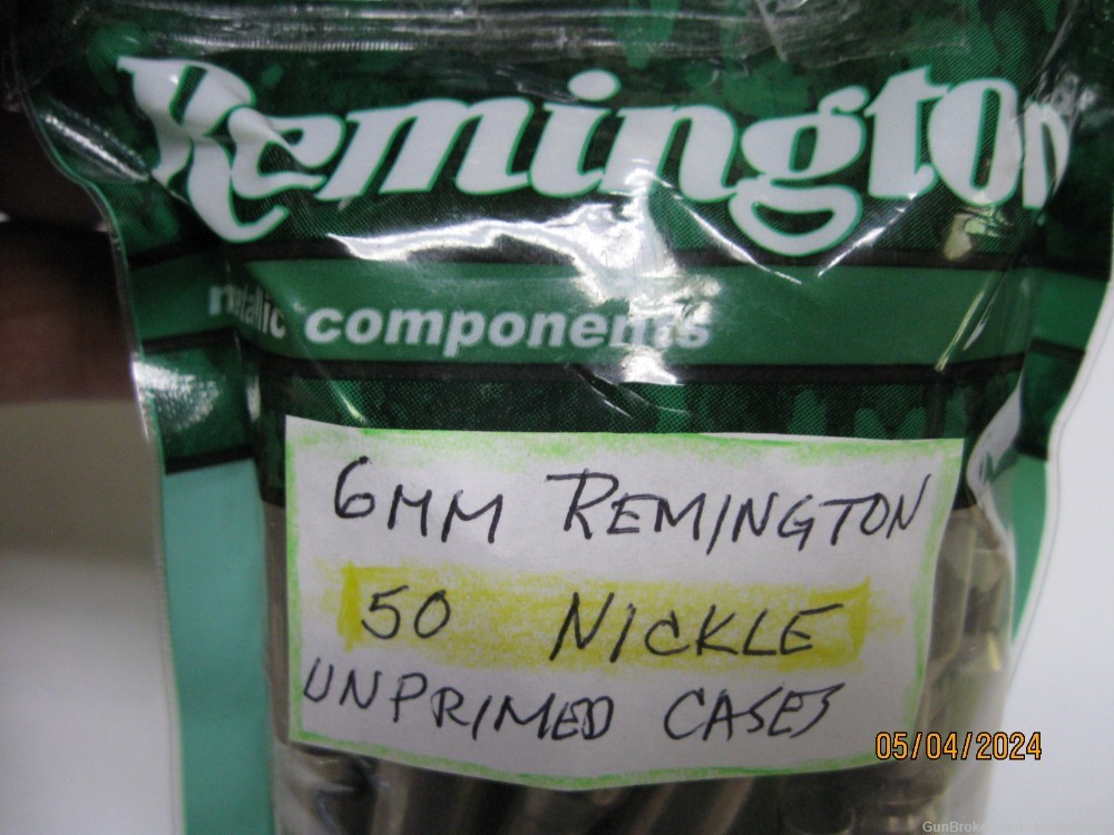 Very Scarce 6mm REM Bag 50 New Remington Nickle Brass Cases ; have more too-img-1