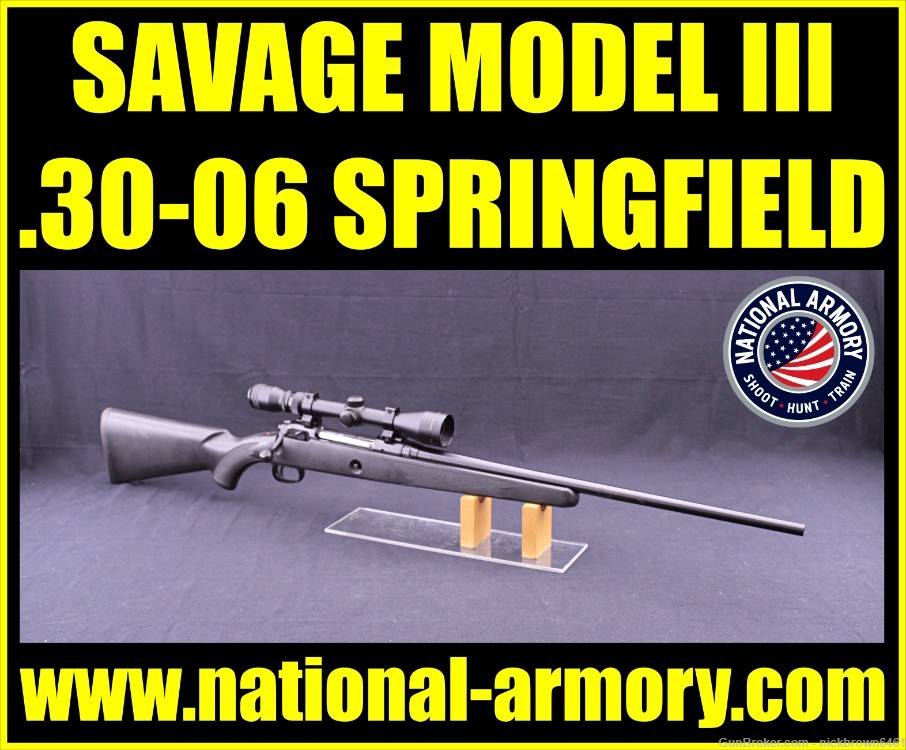 SAVAGE MODEL III 30-06 SPRINGFIELD 22" BBL FREE SIMMONS 3-9x40 SCOPE -img-0
