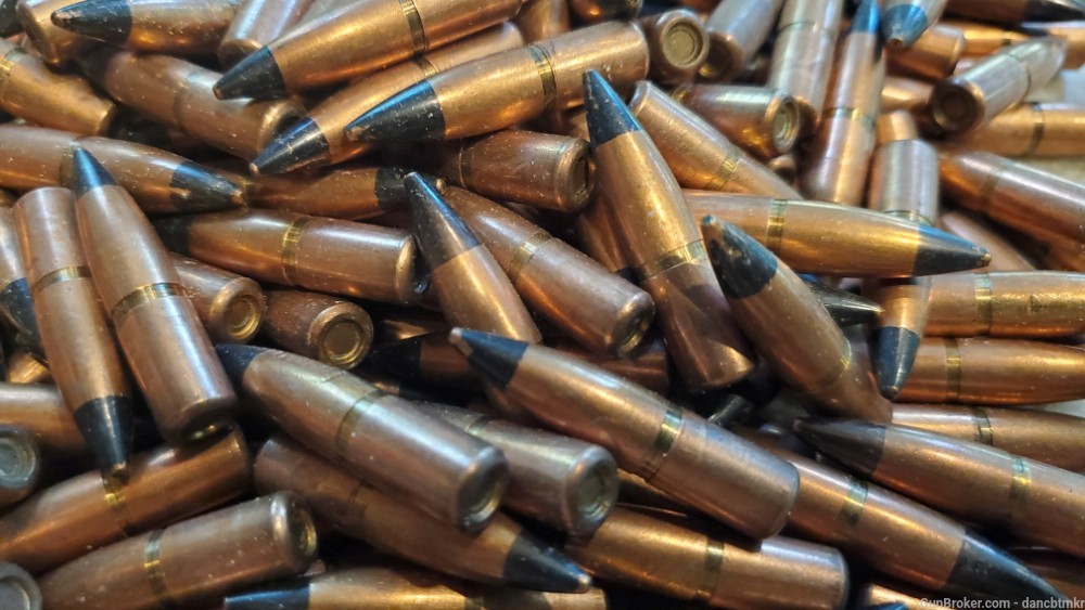 7.62MM .308 Black Tip USGI AP bullets 100 count 164gr tungsten core-img-3