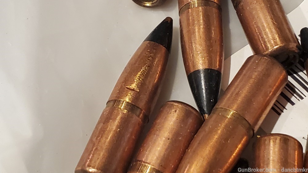7.62MM .308 Black Tip USGI AP bullets 100 count 164gr tungsten core-img-6
