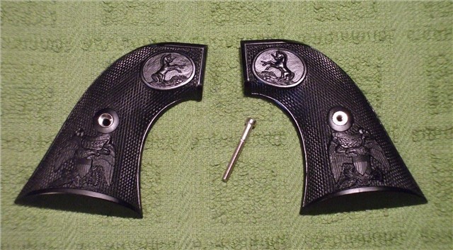 Colt SAA, Single Action Army Grips Eagle Black-img-0